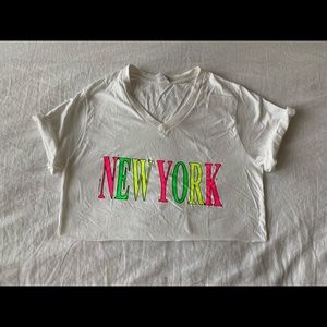 New York cropped tee